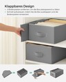 Set 4 organizatoare pentru sertar, Songmics,cu 6 compartimente, 42x30x17 cm, gri