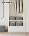 Set 4 organizatoare pentru sertar, Songmics,cu 6 compartimente, 42x30x17 cm, gri
