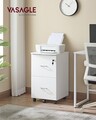 Dulap de birou cu 2 sertare pentru dosare si roti, Vasagle, 43x44.5x72 cm, MDF/PAL, alb