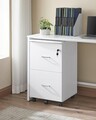 Dulap de birou cu 2 sertare pentru dosare si roti, Vasagle, 43x44.5x72 cm, MDF/PAL, alb