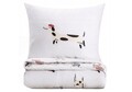 Lenjerie de pat dubla Teckel, Homla, 3 piese, 160x200 cm, bumbac, multicolor