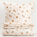 Lenjerie de pat King Size, Shroom, Homla, 3 piese, 200x220 cm, microfibra, ecru