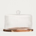 Platou cu capac Bardo, Homla, 18.5x27 cm, lemn/sticla, maro/transparent