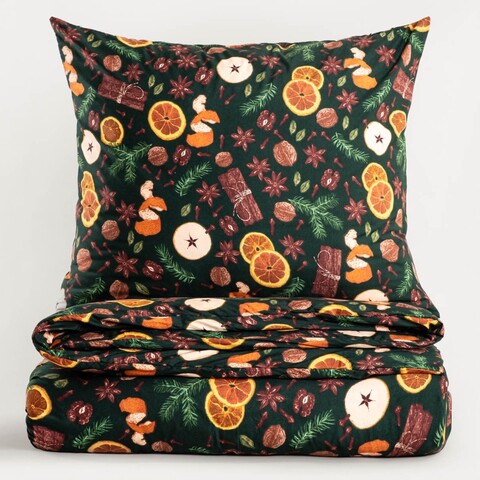 Lenjerie de pat dubla Arancia, Homla, 3 piese, 160x200 cm, microfibra din poliester, multicolor