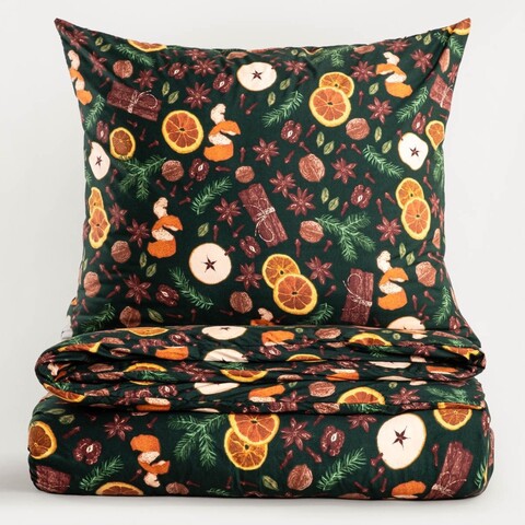 Lenjerie de pat King Size, Arancia, Homla, 3 piese, 200x220 cm, microfibra din poliester, multicolor