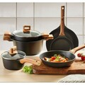 Oala cu capac Camel, Ambition, 24 cm, 4.2 L, aluminiu, negru/maro