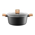 Oala cu capac Camel, Ambition, 28 cm, 6.4 L, aluminiu, negru/maro