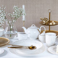 Serviciu de masa 18 piese, Aurelia, Ambition, portelan, alb/auriu