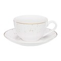 Set ceai / cafea 12 piese, Aurelia, Ambition, 220 ml, portelan, alb/auriu