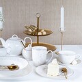 Set ceai / cafea 12 piese, Aurelia, Ambition, 220 ml, portelan, alb/auriu