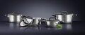 Set oale 8 piese Espero, Ambition, 16 cm/18 cm/20 cm/24 cm, otel/sticla, argintiu