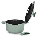 Oala cu capac Fern, Ambition, 20 cm, 2.6 L, aluminiu, verde/negru