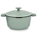 Oala cu capac Fern, Ambition, 24 cm, 4.4 L, aluminiu, verde/negru