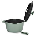 Oala cu capac Fern, Ambition, 24 cm, 4.4 L, aluminiu, verde/negru