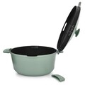 Oala cu capac Fern, Ambition, 28 cm, 6.6 L, aluminiu, verde/negru