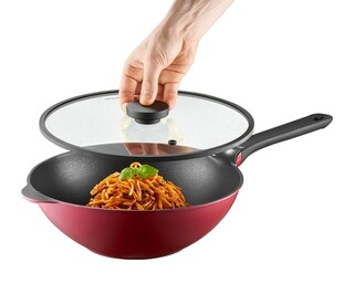 Visiniu;Negru, Tigaie Wok 30 cm