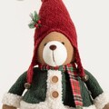 Decoratiune ursulet cu caciula Tartan, Homla, 68 cm, poliester, multicolor