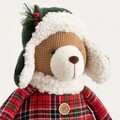 Decoratiune ursulet cu sapca Tartan, Homla, 68 cm, poliester, multicolor