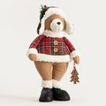 Decoratiune ursulet cu sapca Tartan, Homla, 68 cm, poliester, multicolor