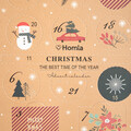 Calendar advent Santas Selections, Homla, 24 piese, bej
