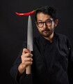 Cutit Sujihiki, Samurai Gourmet by Rikito Watanabe si Cooking by Heinner, 24 cm, inox/lemn, maro