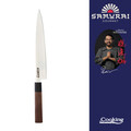 Cutit Sujihiki, Samurai Gourmet by Rikito Watanabe si Cooking by Heinner, 24 cm, inox/lemn, maro