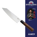 Cutit Gyuto, Samurai Gourmet by Rikito Watanabe si Cooking by Heinner, 23 cm, inox/lemn, maro