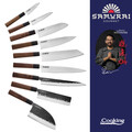 Cutit Gyuto, Samurai Gourmet by Rikito Watanabe si Cooking by Heinner, 23 cm, inox/lemn, maro