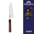 Cutit Santoku, Samurai Gourmet by Rikito Watanabe si Cooking by Heinner, 18 cm, inox/lemn, maro