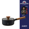 Oala cu capac Samurai Gourmet by Rikito Watanabe si Cooking by Heinner, 16x7 cm, 1.4 L, aluminiu, negru/natur