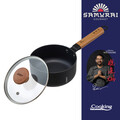 Oala cu capac Samurai Gourmet by Rikito Watanabe si Cooking by Heinner, 16x7 cm, 1.4 L, aluminiu, negru/natur