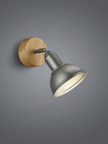 Aplica de perete Delhi, TRIO, 11.6x18x20.5 cm, 40W, 1x E14, metal, nichel antic/natur