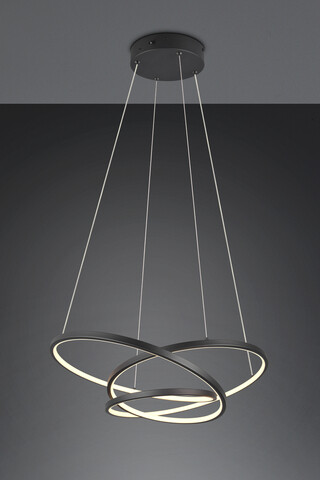 Lustra Darvin, TRIO, 64x49x150 cm, 34W, 1x SMD, metal, negru mat