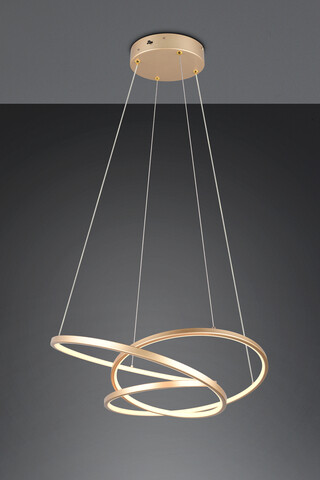 Lustra Darvin, TRIO, 64x49x150 cm, 34W, 1x SMD, metal, auriu