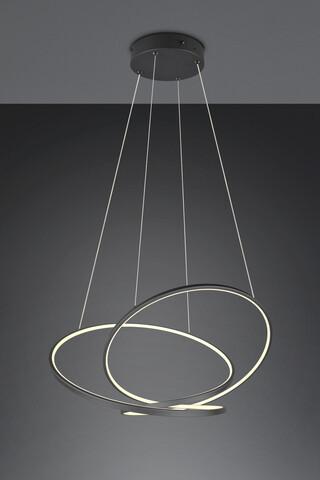 Lustra Darvin, TRIO, 84x66x150 cm, 52W, 1x SMD, metal, negru mat