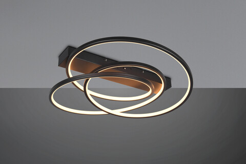 Plafoniera Darvin, TRIO, 64x49x16 cm, 34W, 1x SMD, metal, negru mat