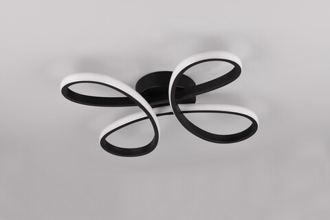 Plafoniera Fly, TRIO, 40x40x7.5 cm, 22W, 1x SMD, metal, negru mat