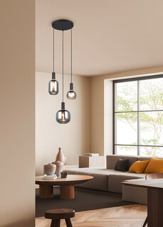 38.5x30x150 cm, Negru mat;Argintiu, Lustra