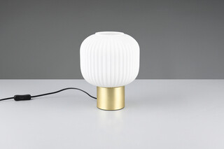 20x26 cm, Bronz mat;Alb, Lampa de masa