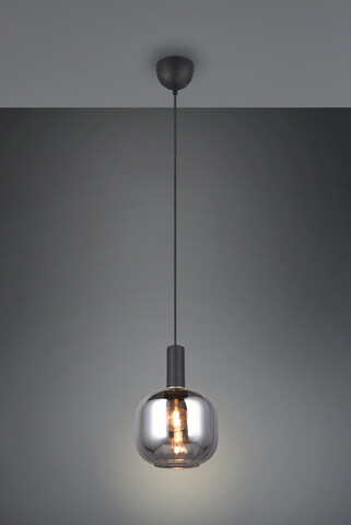 Lustra Diva, TRIO, 20x150 cm, 10W, 1x E27, metal, negru mat/argintiu