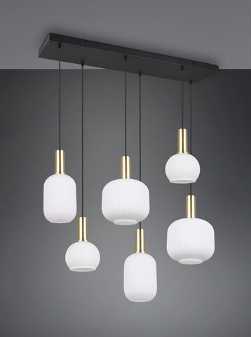 Lustra Diva, TRIO, 85x20x150 cm, 10W, 6x E27, metal, multicolor