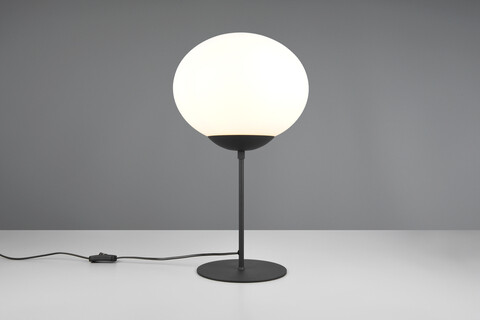 Lampa de masa Fomento, TRIO, 30x52 cm, 15W, 1x E27, metal, negru mat/alb