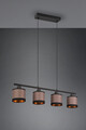 Lustra Davos, RL, 75x12x150 cm, 10W, 4x E14, metal, negru mat/taupe