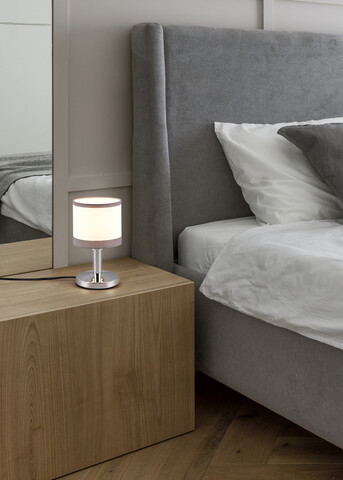 Lampa de masa Davos, RL, 12x22.5 cm, 10W, 1x E14, metal, gri/alb