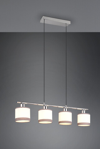 Lustra Davos, RL, 75x12x150 cm, 10W, 4x E14, metal, gri/alb