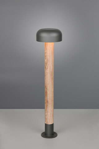 Lampadar de exterior Fraser, TRIO, 19x84.5 cm, 10W, 1x E27, aluminiu, gri/natur