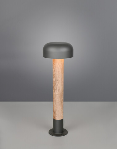 Lampadar de exterior Fraser, TRIO, 19x54 cm, 10W, 1x E27, aluminiu, gri/natur