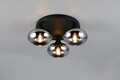 Plafoniera Divina, RL, 39x15 cm, 10W, 3x E14, sticla, negru/gri