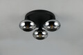 Plafoniera Divina, RL, 39x15 cm, 10W, 3x E14, sticla, negru/gri