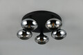 Plafoniera Divina, RL, 49x15 cm, 10W, 5x E14, sticla, negru/gri